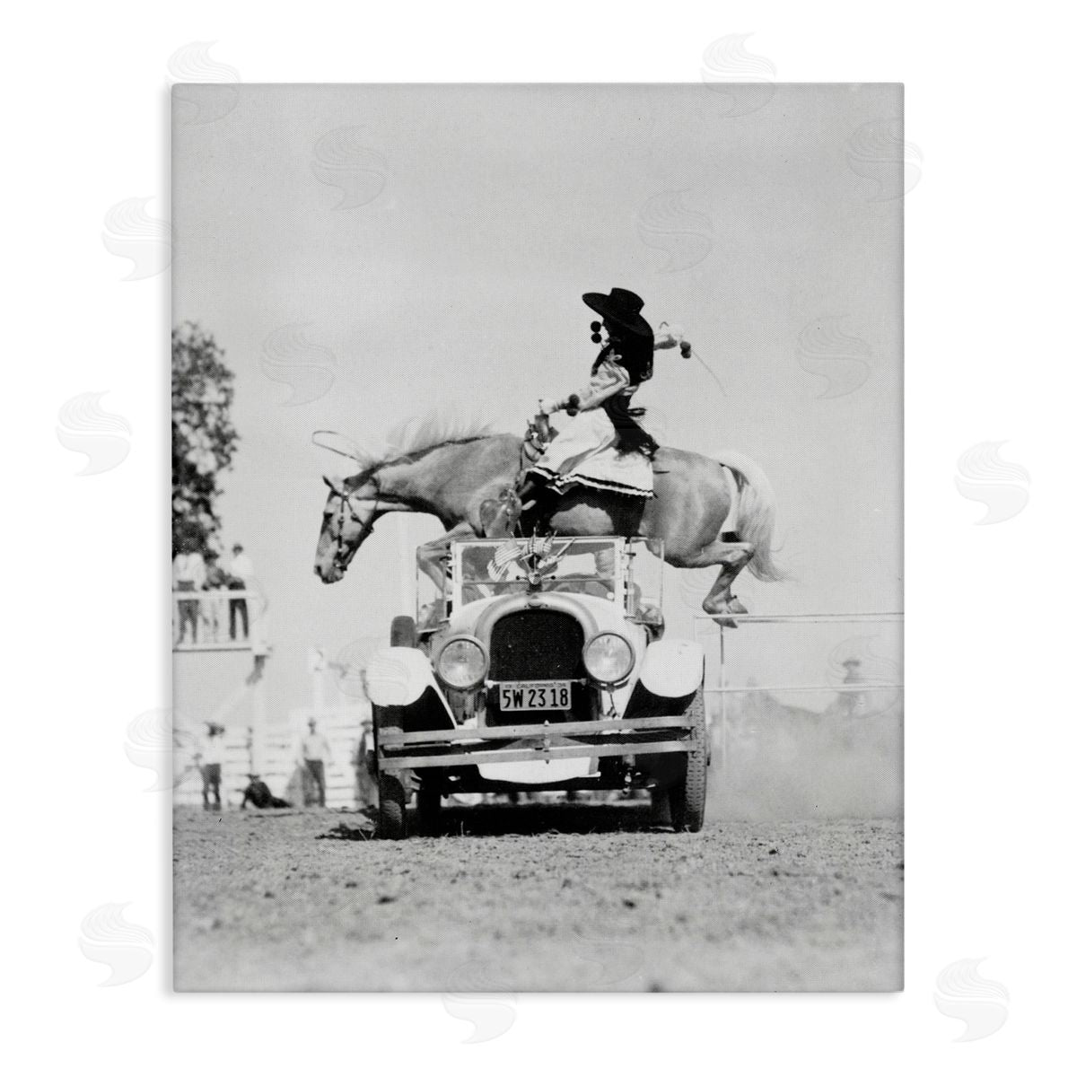 Stupell Studio Rodeo Girl Jumping Horse Canvas Wall Art Print