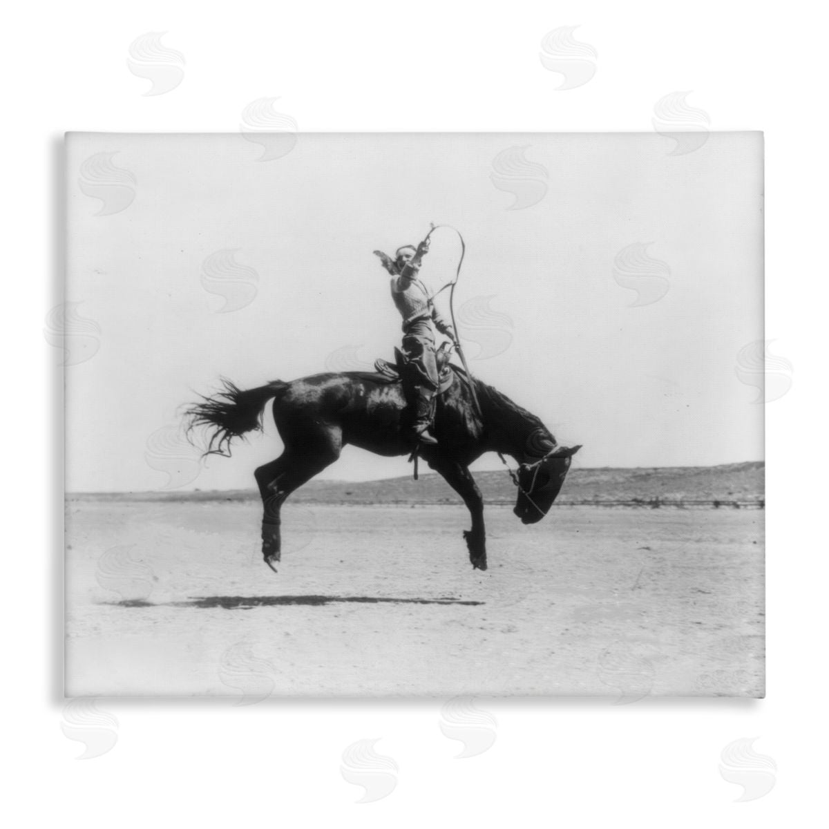 Stupell Studio Galloping Rodeo Cowgirl Canvas Wall Art Print