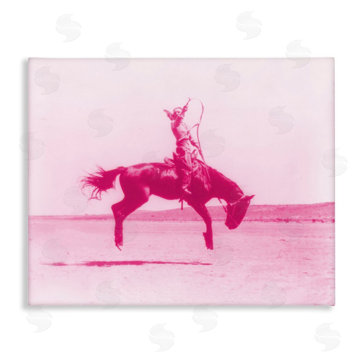 Stupell Studio Pink Galloping Cowgirl Canvas Wall Art Print