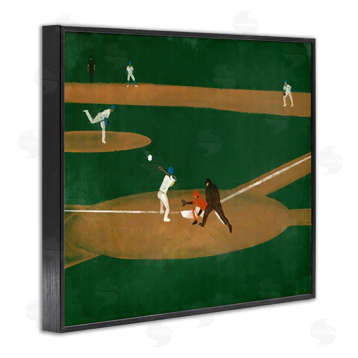 Stupell Studio Baseball Field View Black Framed Giclee Wall Art Print