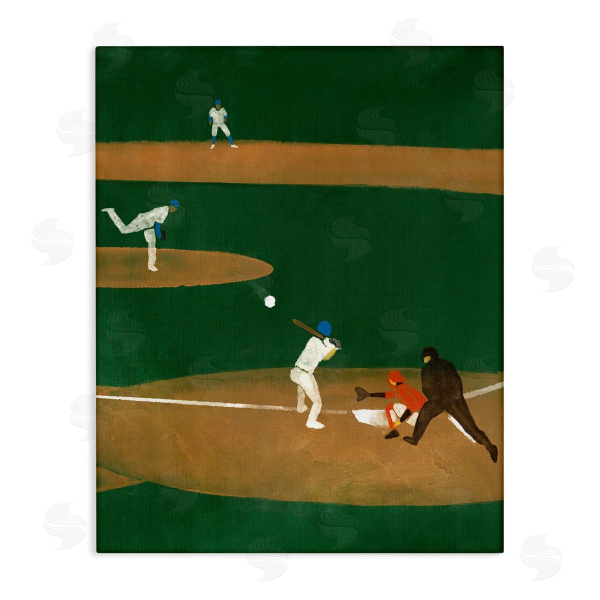 Stupell Studio Baseball Players View Canvas Wall Art Print