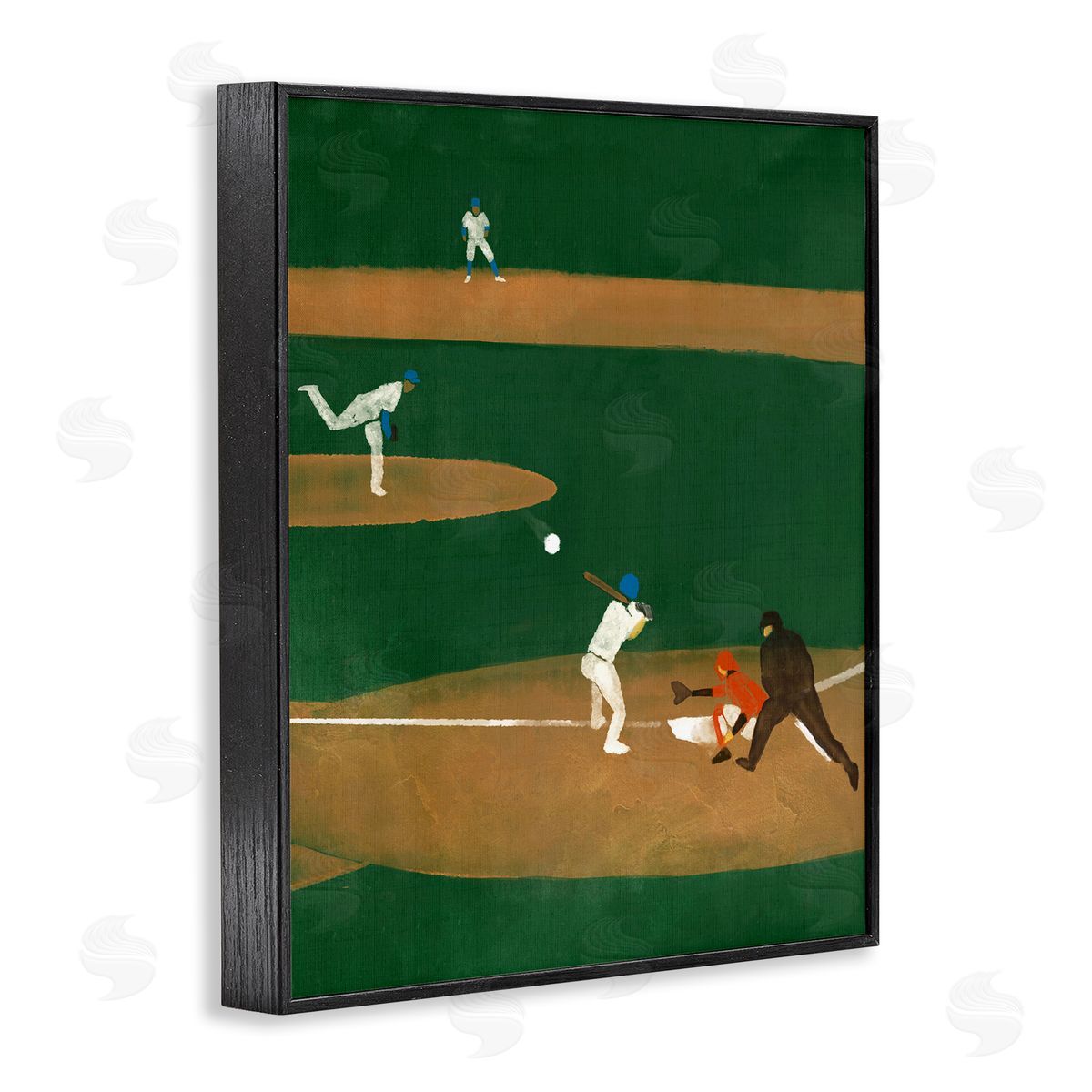 Stupell Studio Baseball Players View Black Framed Giclee Wall Art Print