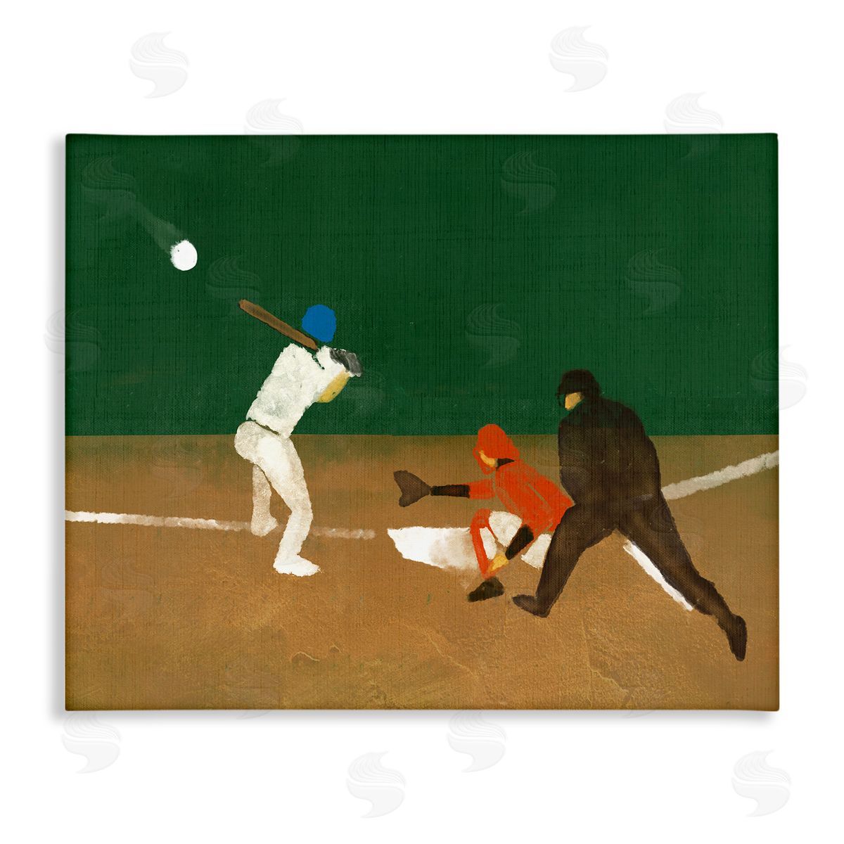 Stupell Studio Batting Baseball Players Canvas Wall Art Print