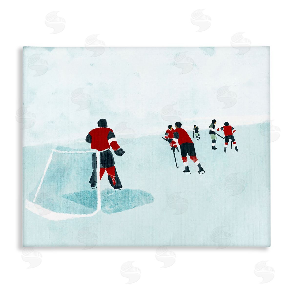 Stupell Studio Hockey Players on Ice Canvas Wall Art Print