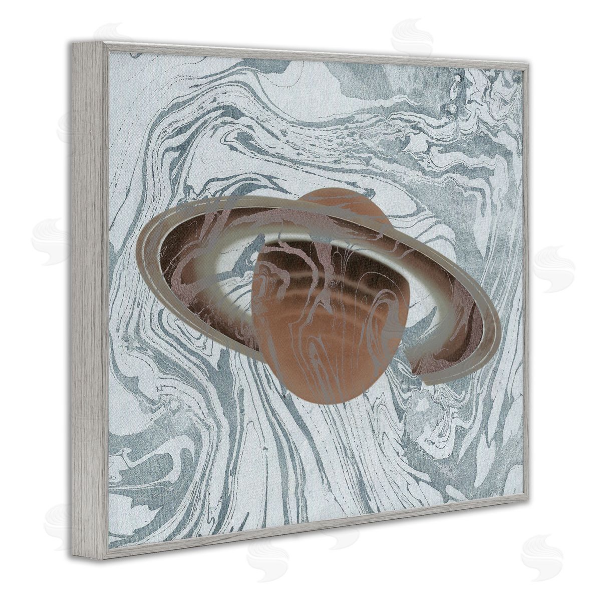 Stupell Studio Marble Pattern Planet Gray Framed Giclee Wall Art Print