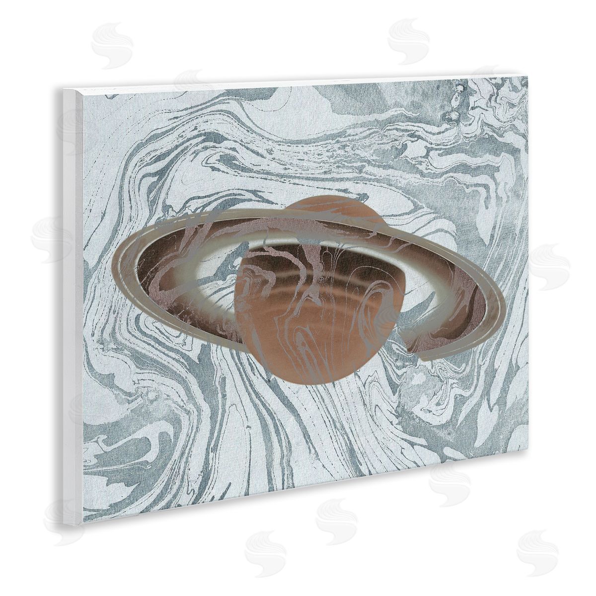 Stupell Studio Marble Pattern Planet Wooden Wall Plaque Art Print