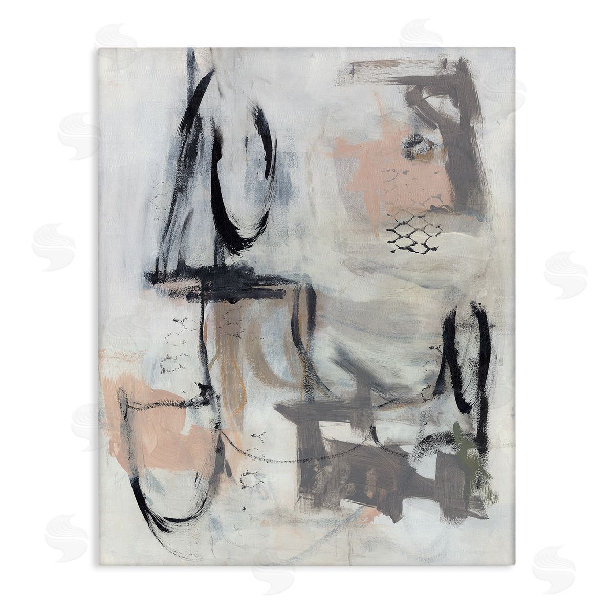 Valerie Corvin Brushed Collage Abstract Canvas Wall Art Print