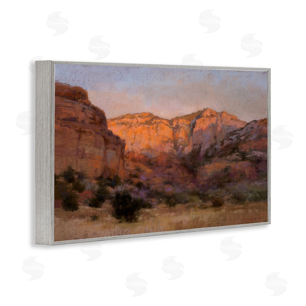 Christine Debrosky Canyon Cliffs Landscape Gray Framed Giclee Wall Art Print