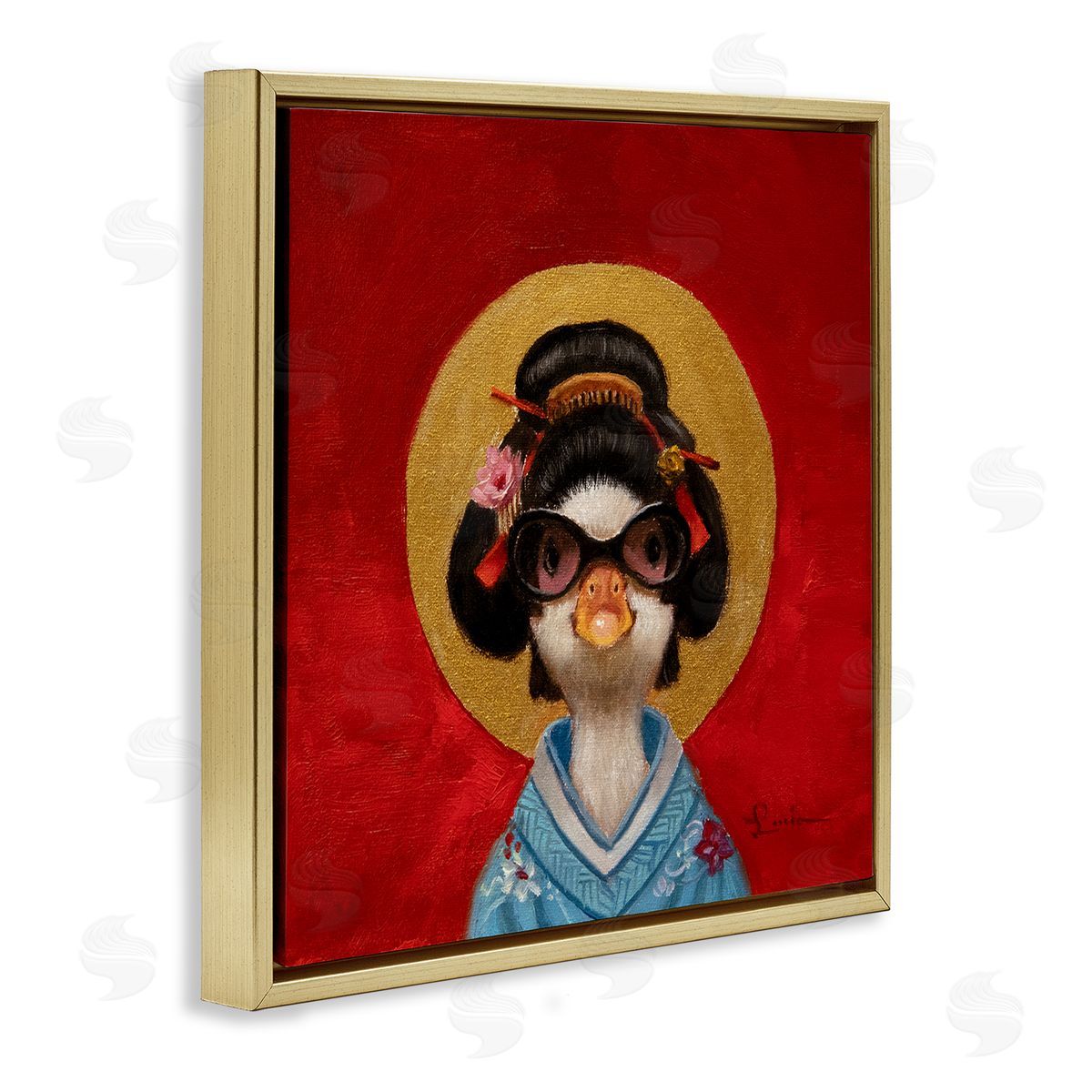 Lucia Heffernan Traditional Clothing Duck Gold Floating Frame Canvas Wall Art Print