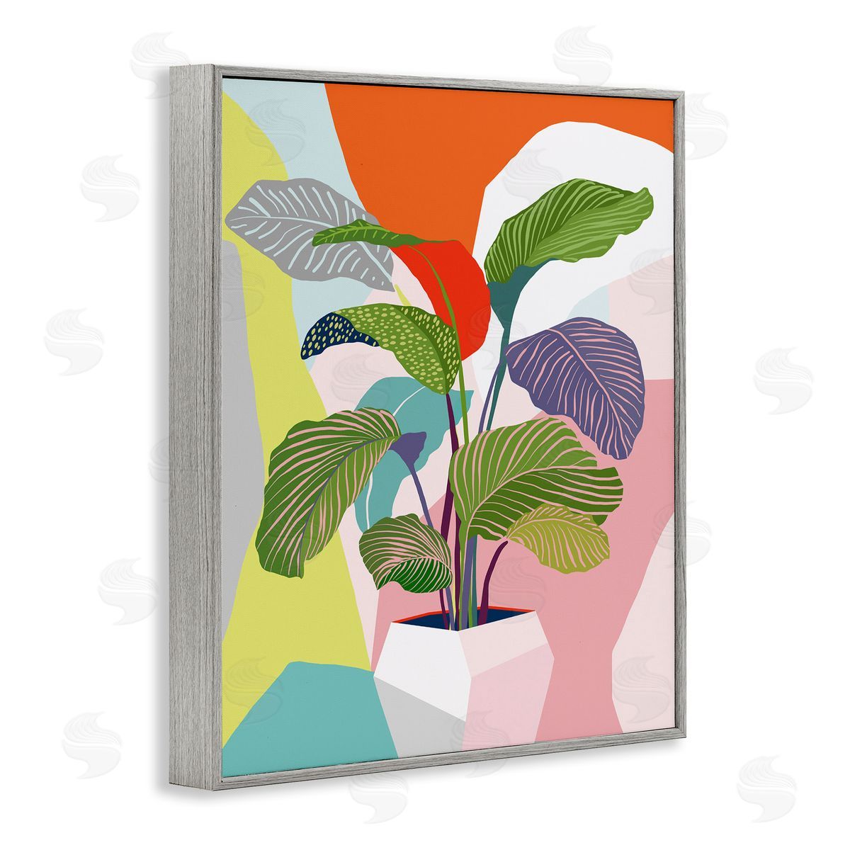 Ioana Horvat Midcentury Bold Plant Gray Framed Giclee Wall Art Print