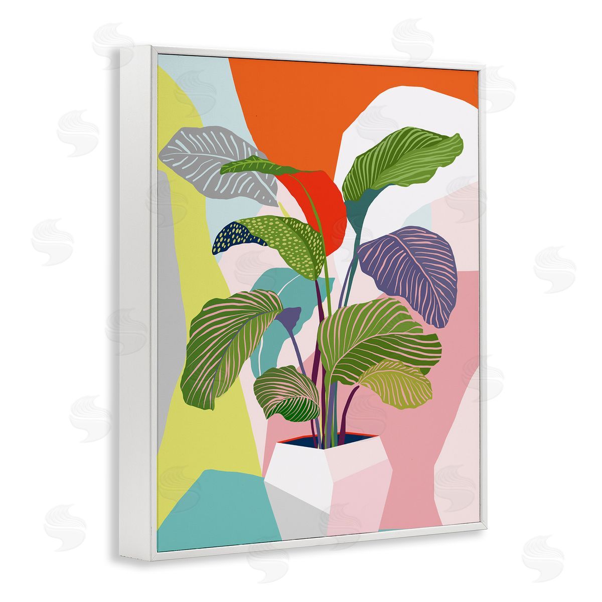 Ioana Horvat Midcentury Bold Plant White Framed Giclee Wall Art Print