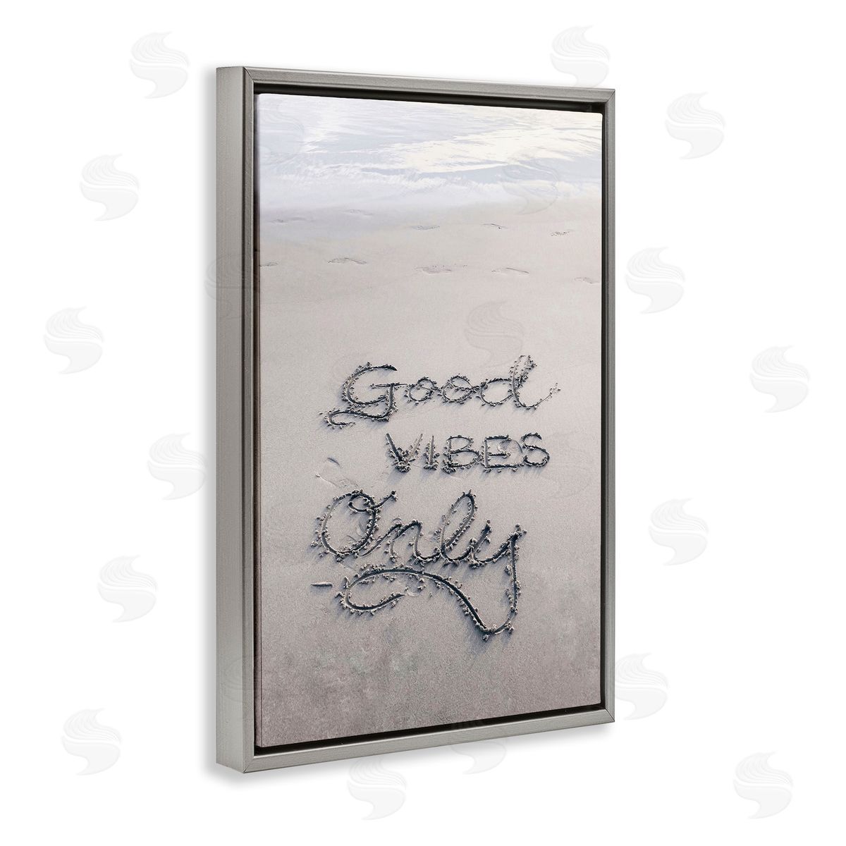 Incado Good Vibes Only in Sand Gray Floating Frame Canvas Wall Art Print