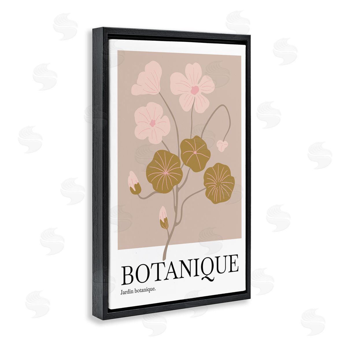 Incado Botanique Modern Sprouts Black Floating Frame Canvas Wall Art Print
