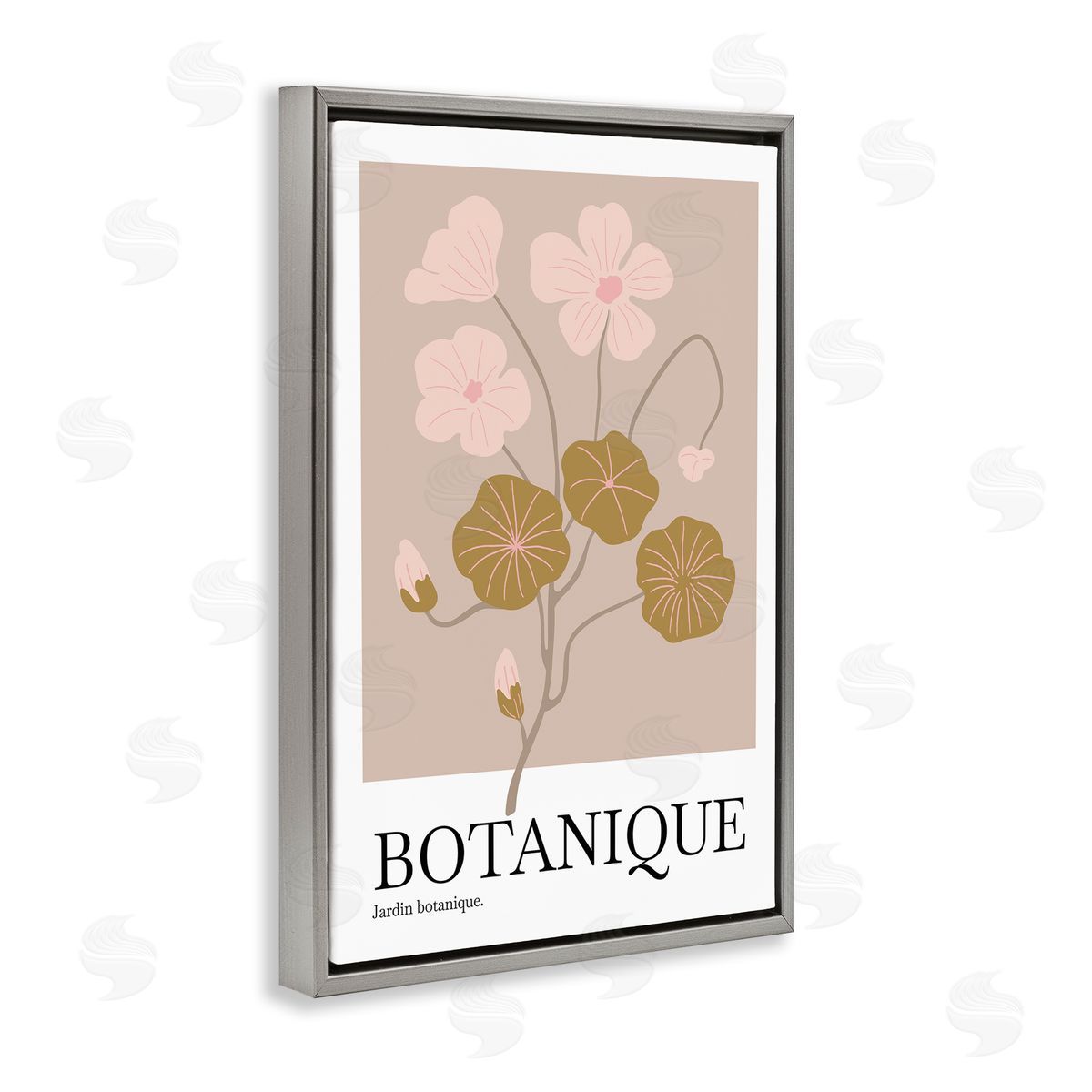 Incado Botanique Modern Sprouts Gray Floating Frame Canvas Wall Art Print