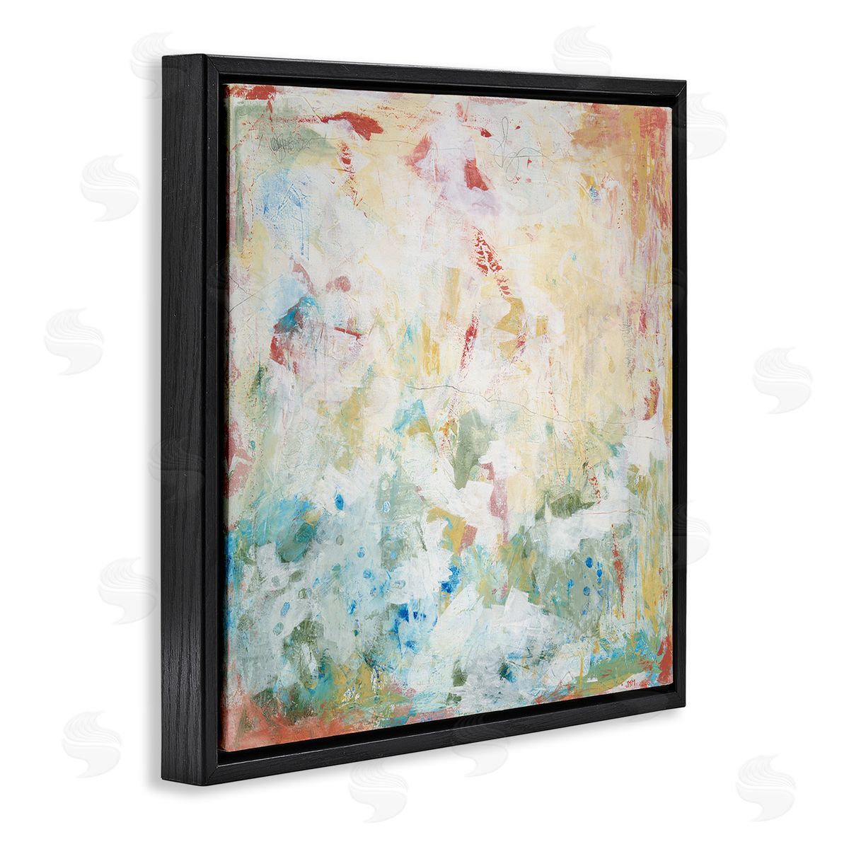 Jodi Major Muted Restless Abstract Black Floating Frame Canvas Wall Art Print