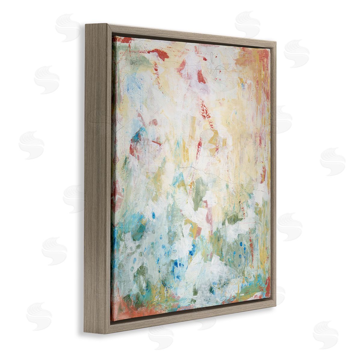 Jodi Major Muted Restless Abstract Brown Floating Frame Canvas Wall Art Print
