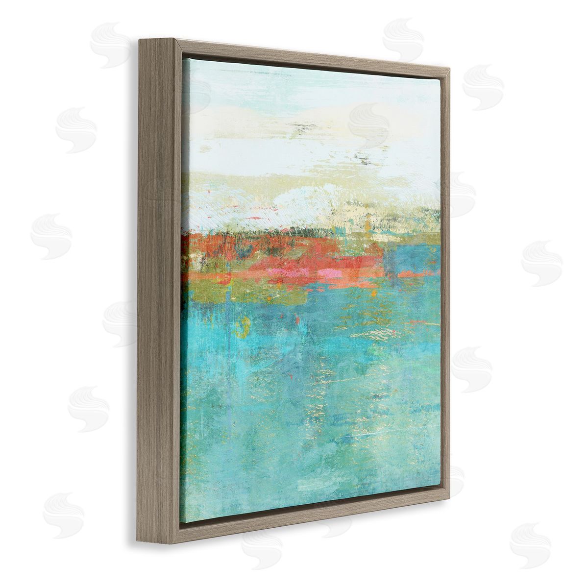 Suzanne Nicoll Ocean Hues Abstraction Brown Floating Frame Canvas Wall Art Print