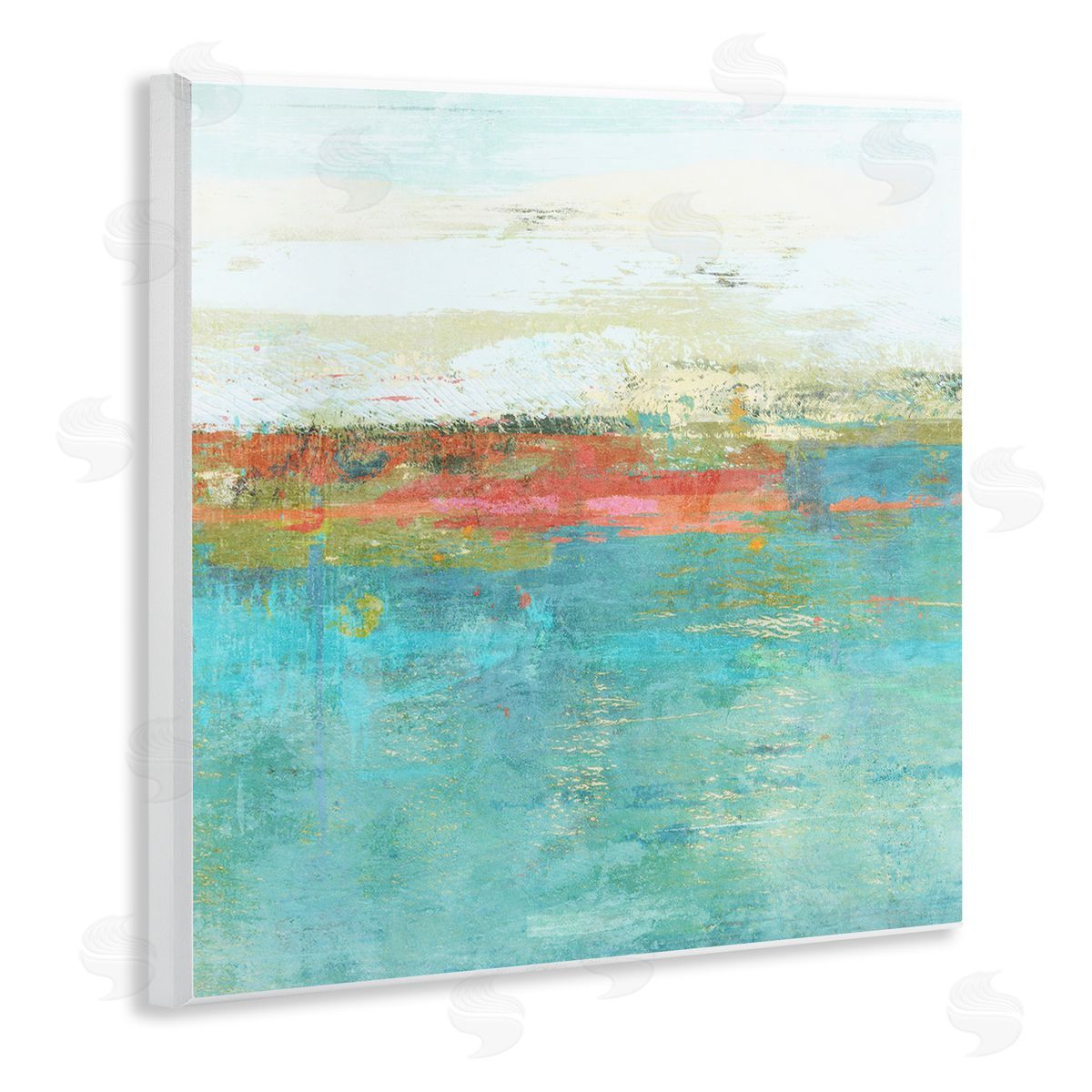 Suzanne Nicoll Ocean Hues Abstraction Wooden Wall Plaque Art Print
