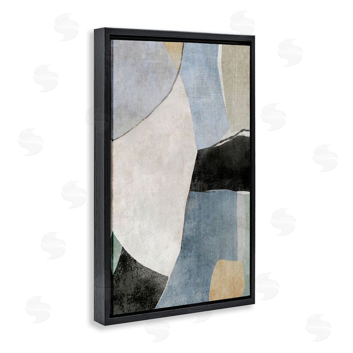 Suzanne Nicoll Cutout Shapes Composition Black Floating Frame Canvas Wall Art Print