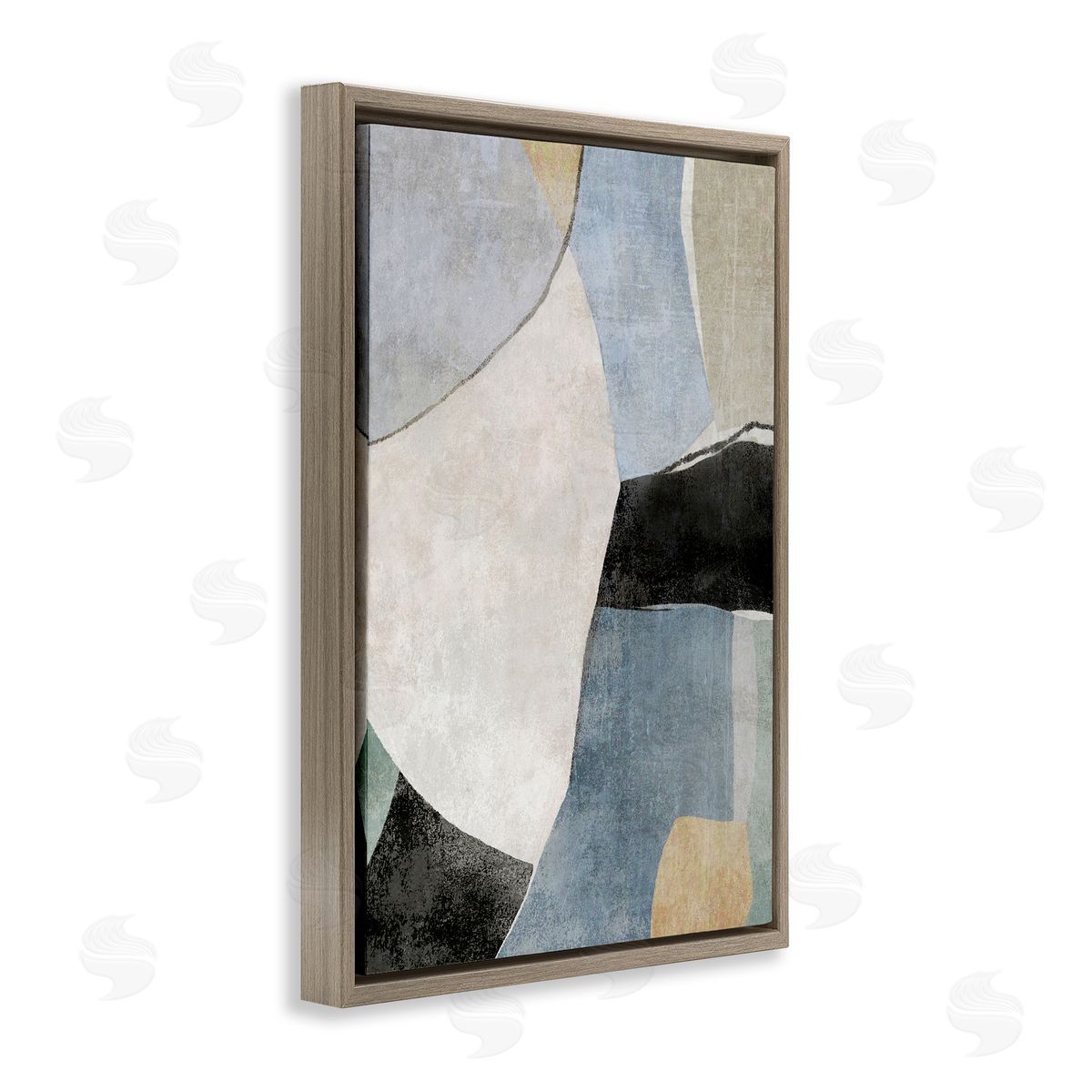 Suzanne Nicoll Cutout Shapes Composition Brown Floating Frame Canvas Wall Art Print