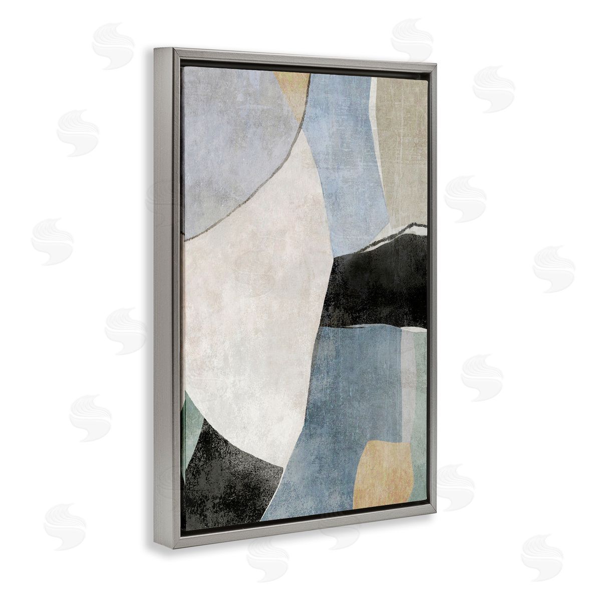 Suzanne Nicoll Cutout Shapes Composition Gray Floating Frame Canvas Wall Art Print