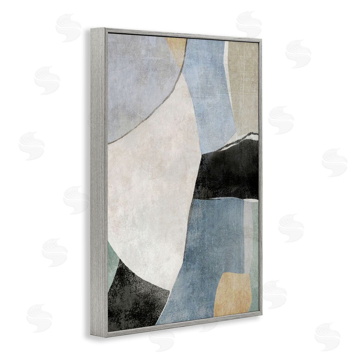 Suzanne Nicoll Cutout Shapes Composition Gray Framed Giclee Wall Art Print