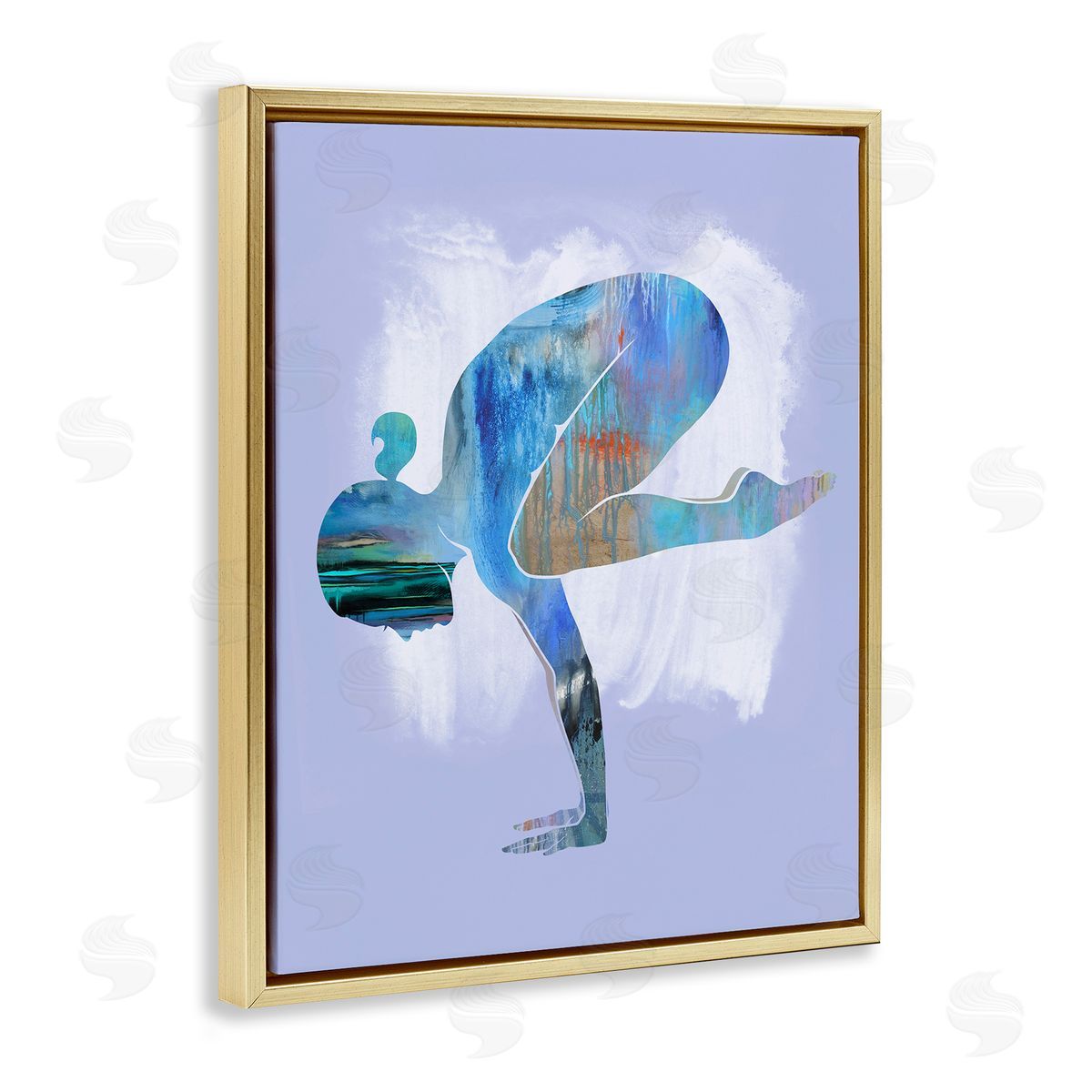 Tim Parker Mindful Yoga Pose Gold Floating Frame Canvas Wall Art Print