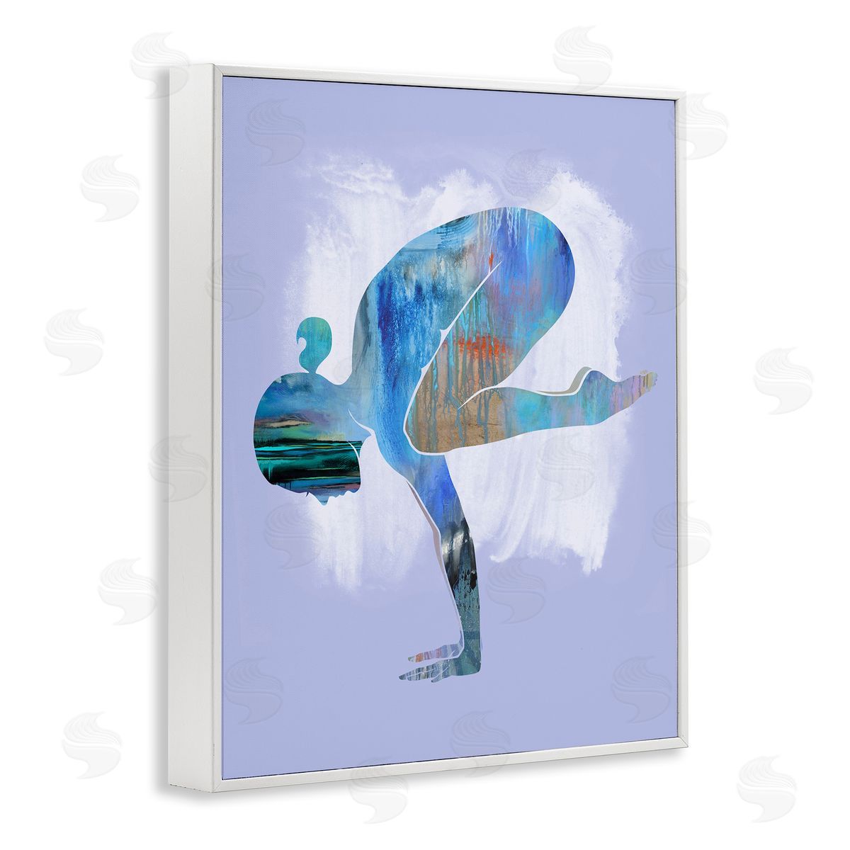 Tim Parker Mindful Yoga Pose White Framed Giclee Wall Art Print