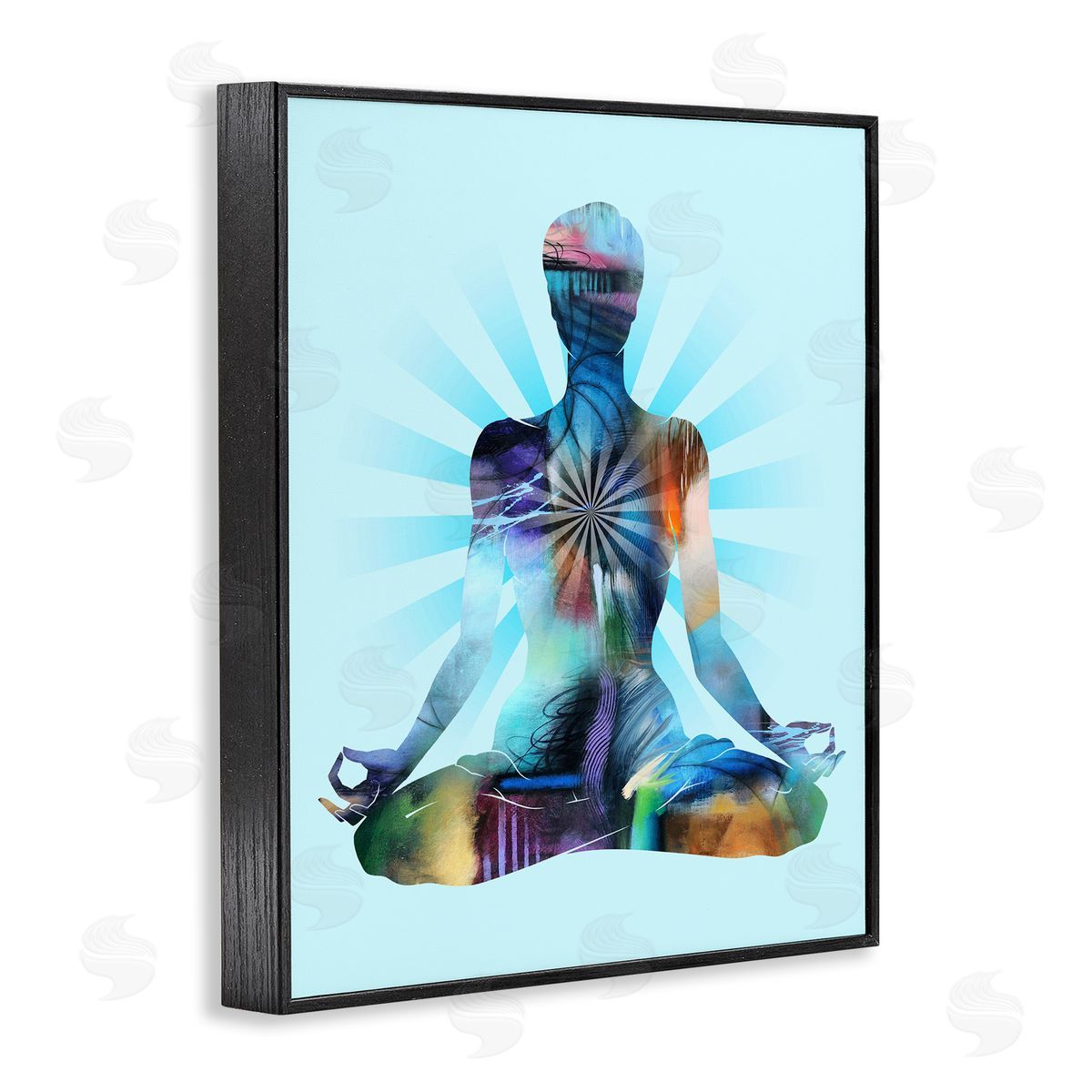 Tim Parker Zen Meditation Pose Black Framed Giclee Wall Art Print