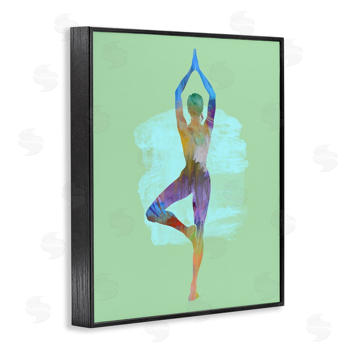 Tim Parker Meditating Standing Pose Black Framed Giclee Wall Art Print