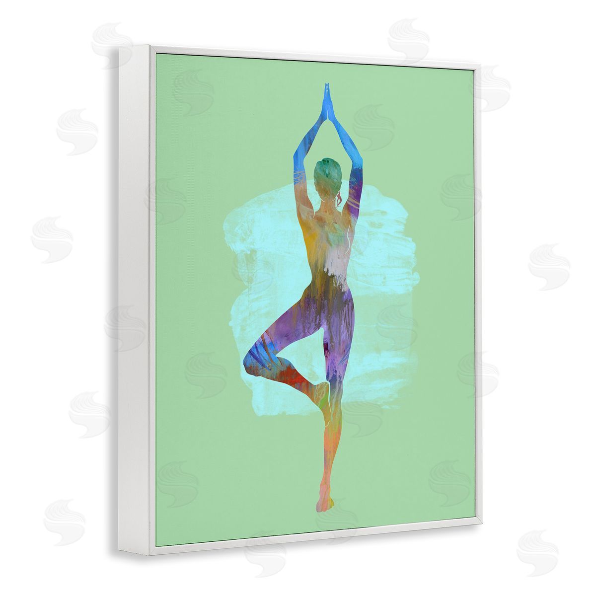 Tim Parker Meditating Standing Pose White Framed Giclee Wall Art Print