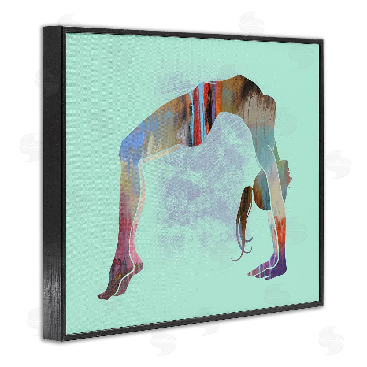 Tim Parker Yoga Exercise Pose Black Framed Giclee Wall Art Print