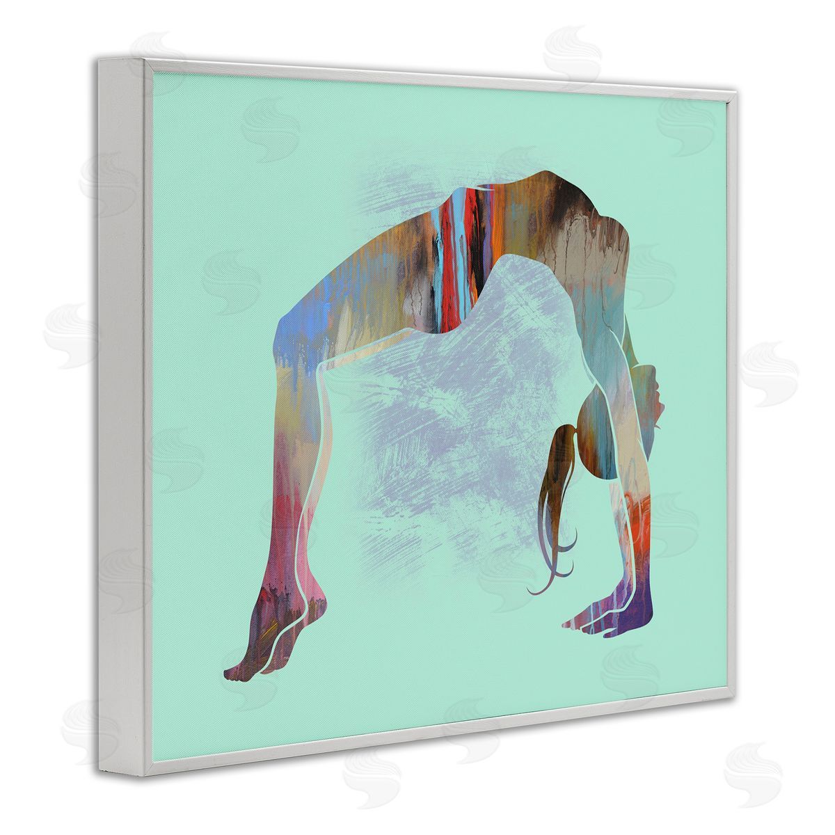 Tim Parker Yoga Exercise Pose White Framed Giclee Wall Art Print