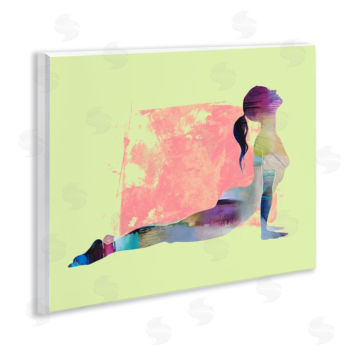 Tim Parker Yoga Pose on Yellow Wooden Wall Plaque Art Print