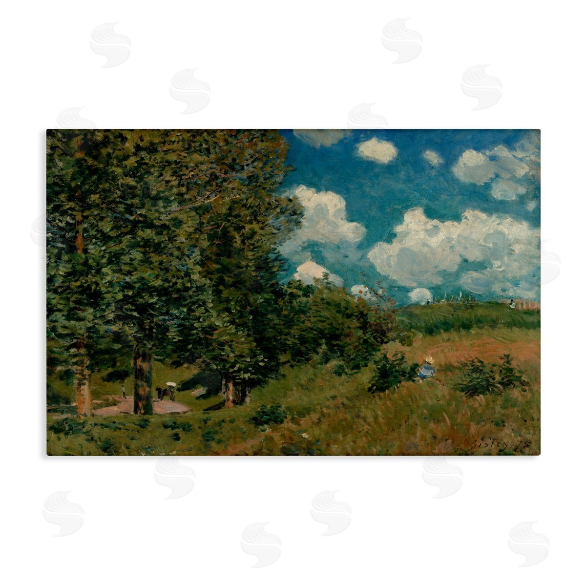 Alfred Sisley Classic Cloudy Landscape Canvas Wall Art Print