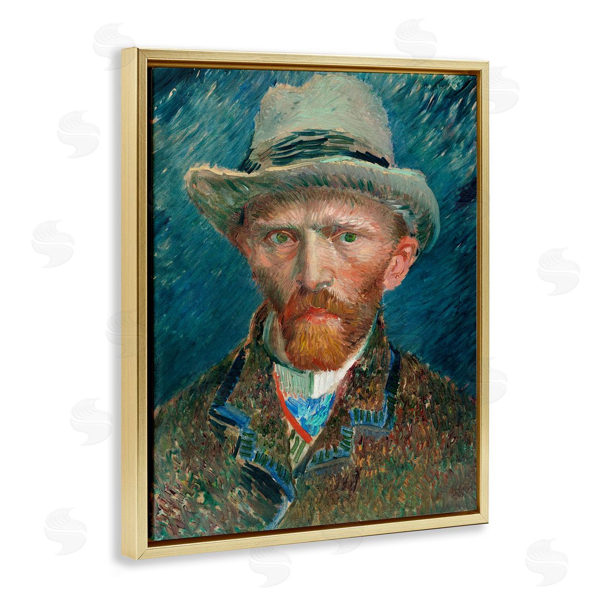 Vincent Van Gogh Classic Van Gogh Portrait Gold Floating Frame Canvas Wall Art Print