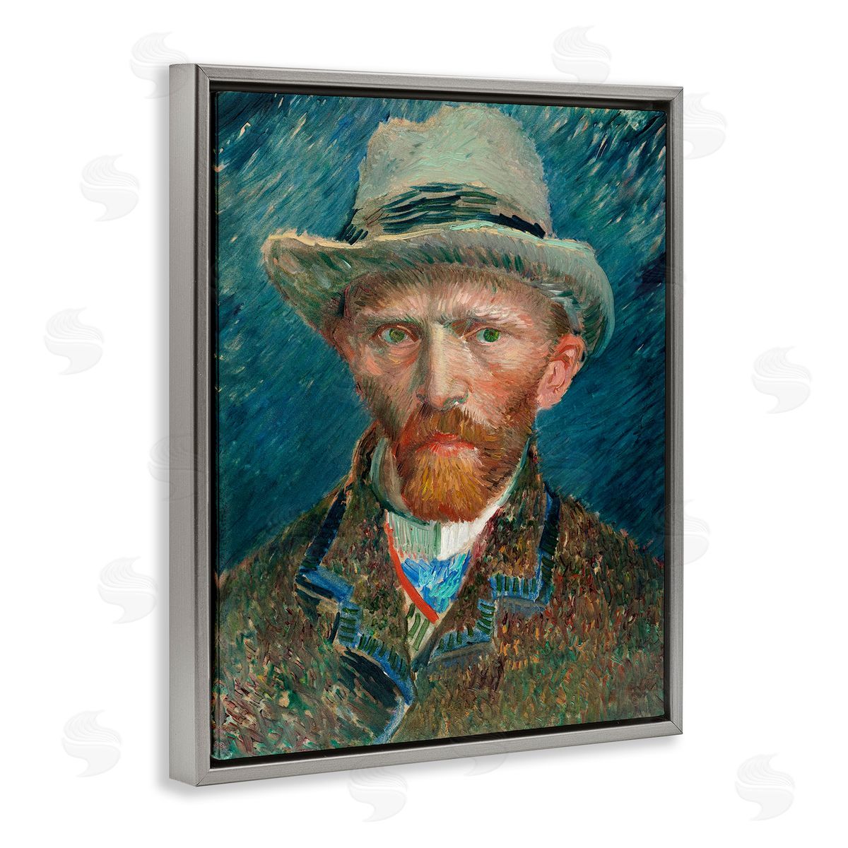 Vincent Van Gogh Classic Van Gogh Portrait Gray Floating Frame Canvas Wall Art Print