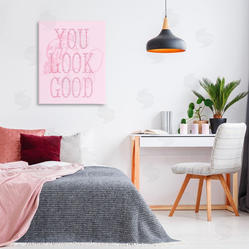 Stupell Studio You Look Good Sentiment Canvas Wall Art Print in Room