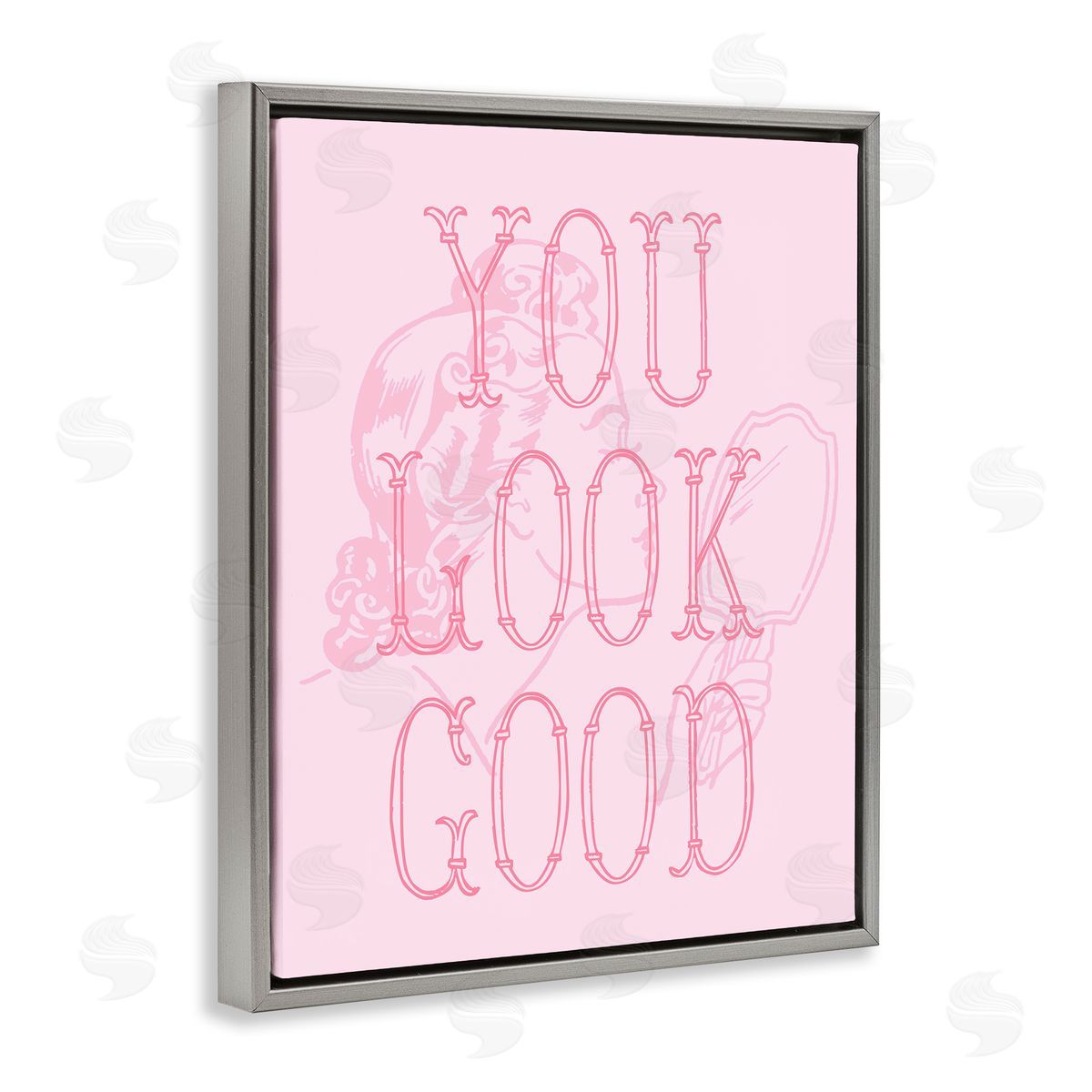 Stupell Studio You Look Good Sentiment Gray Floating Frame Canvas Wall Art Print