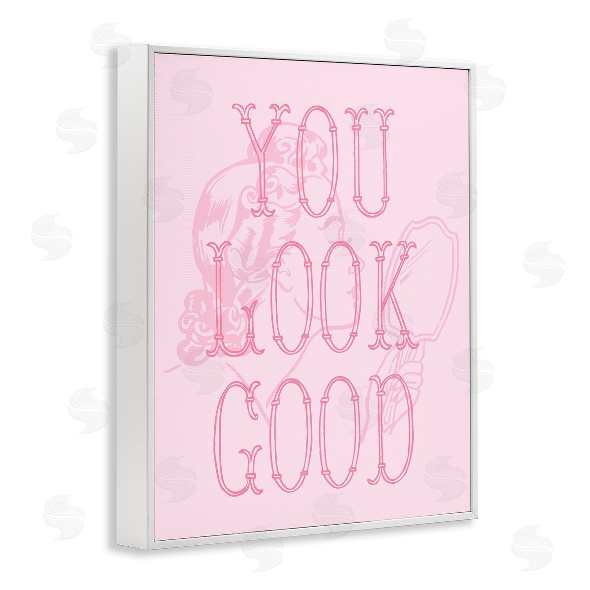 Stupell Studio You Look Good Sentiment White Framed Giclee Wall Art Print