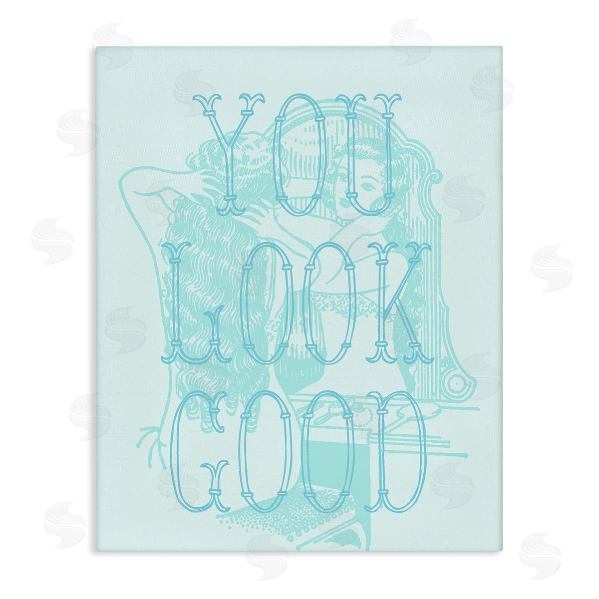 Stupell Studio You Look Good Girl in Mirror Canvas Wall Art Print