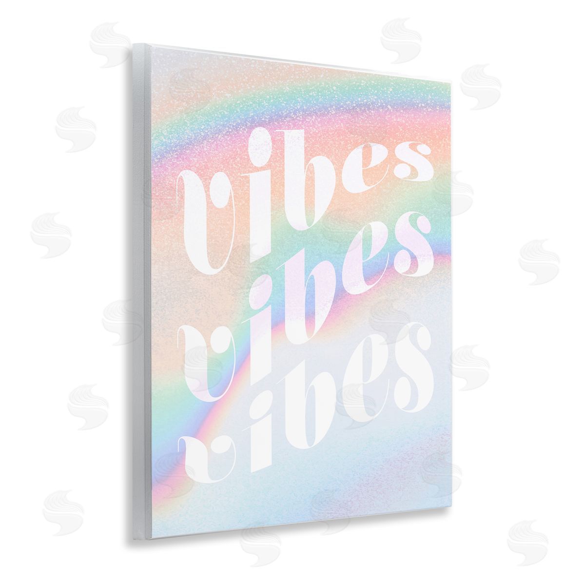 Stupell Studio Vibes over Glam Rainbow Wooden Wall Plaque Art Print