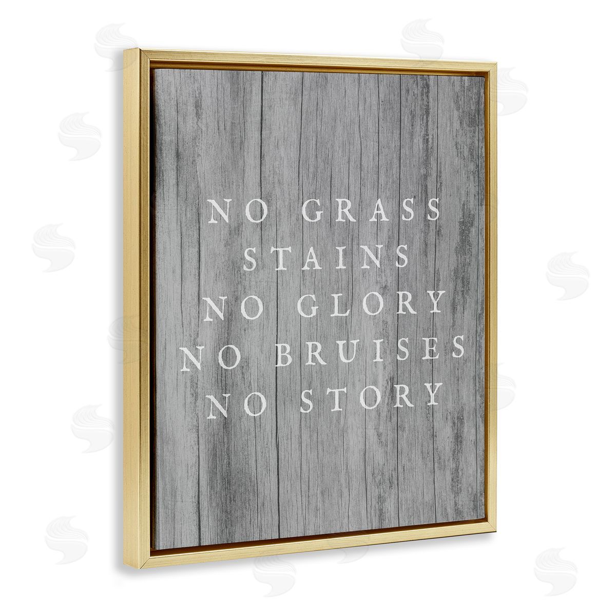 Stupell Studio No Grass Stains No Glory Gold Floating Frame Canvas Wall Art Print
