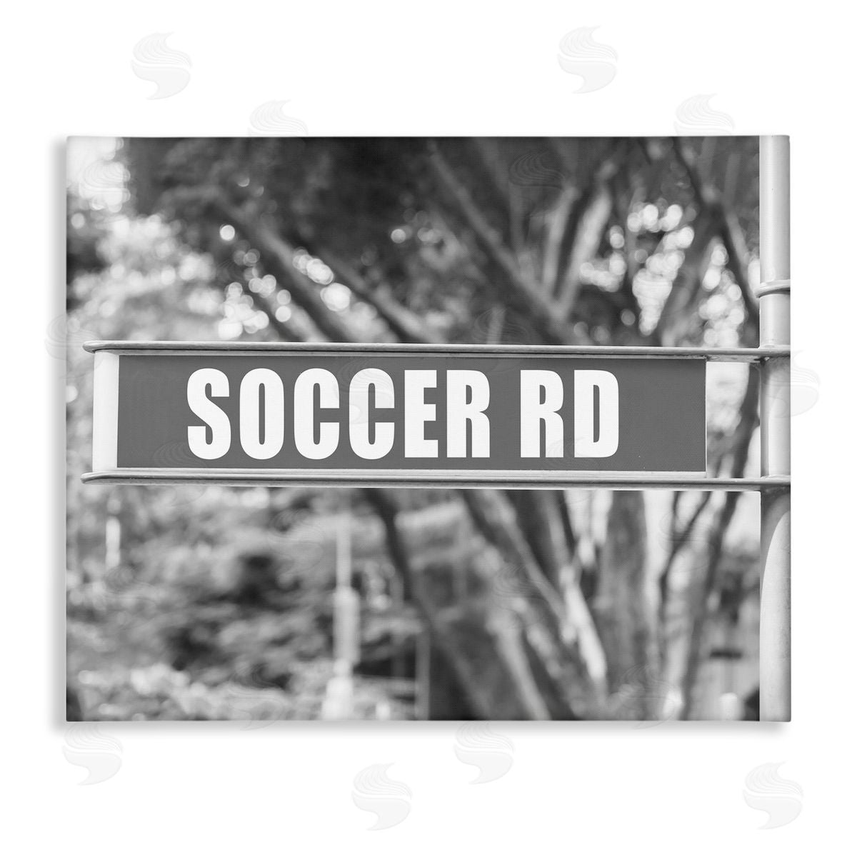 Stupell Studio Soccer Road Sign Canvas Wall Art Print