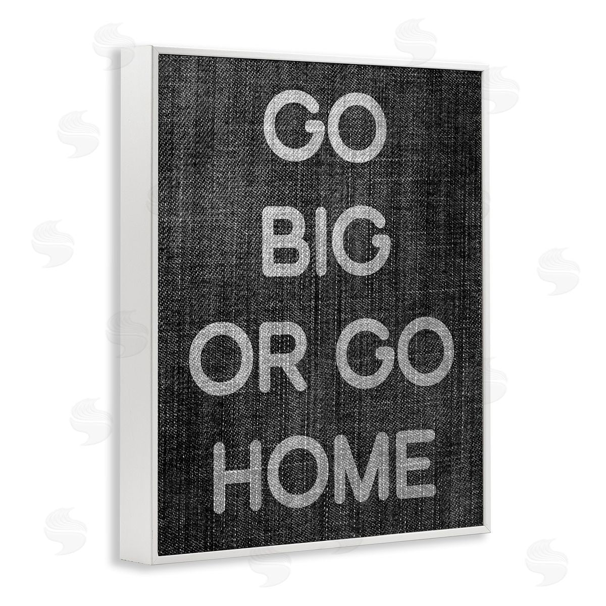 Stupell Studio Go Big or Home Phrase White Framed Giclee Wall Art Print