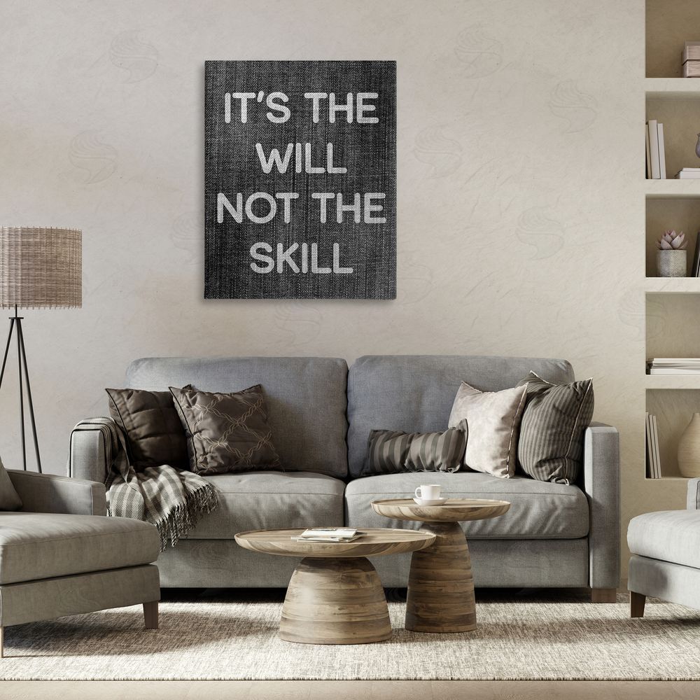 Stupell Studio Will Not Skill Phrase Canvas Wall Art Print in Room