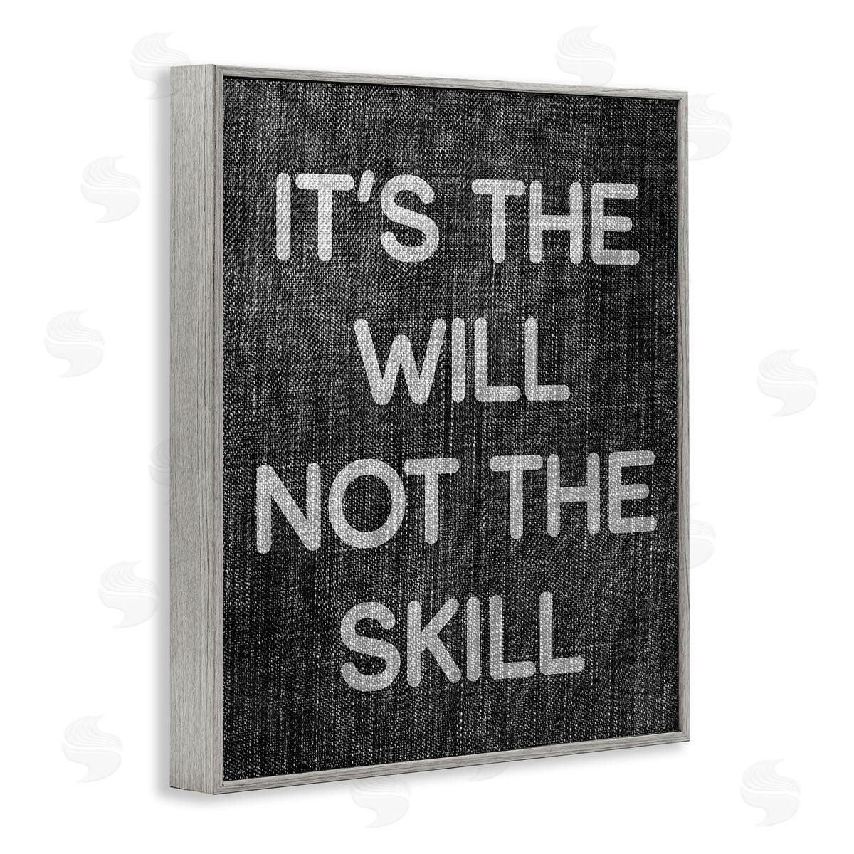 Stupell Studio Will Not Skill Phrase Gray Framed Giclee Wall Art Print