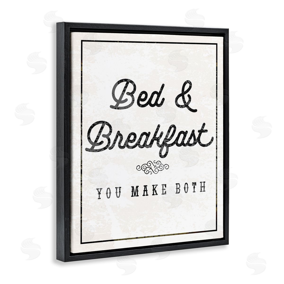 Stupell Studio Bed & Breakfast Humor Black Floating Frame Canvas Wall Art Print