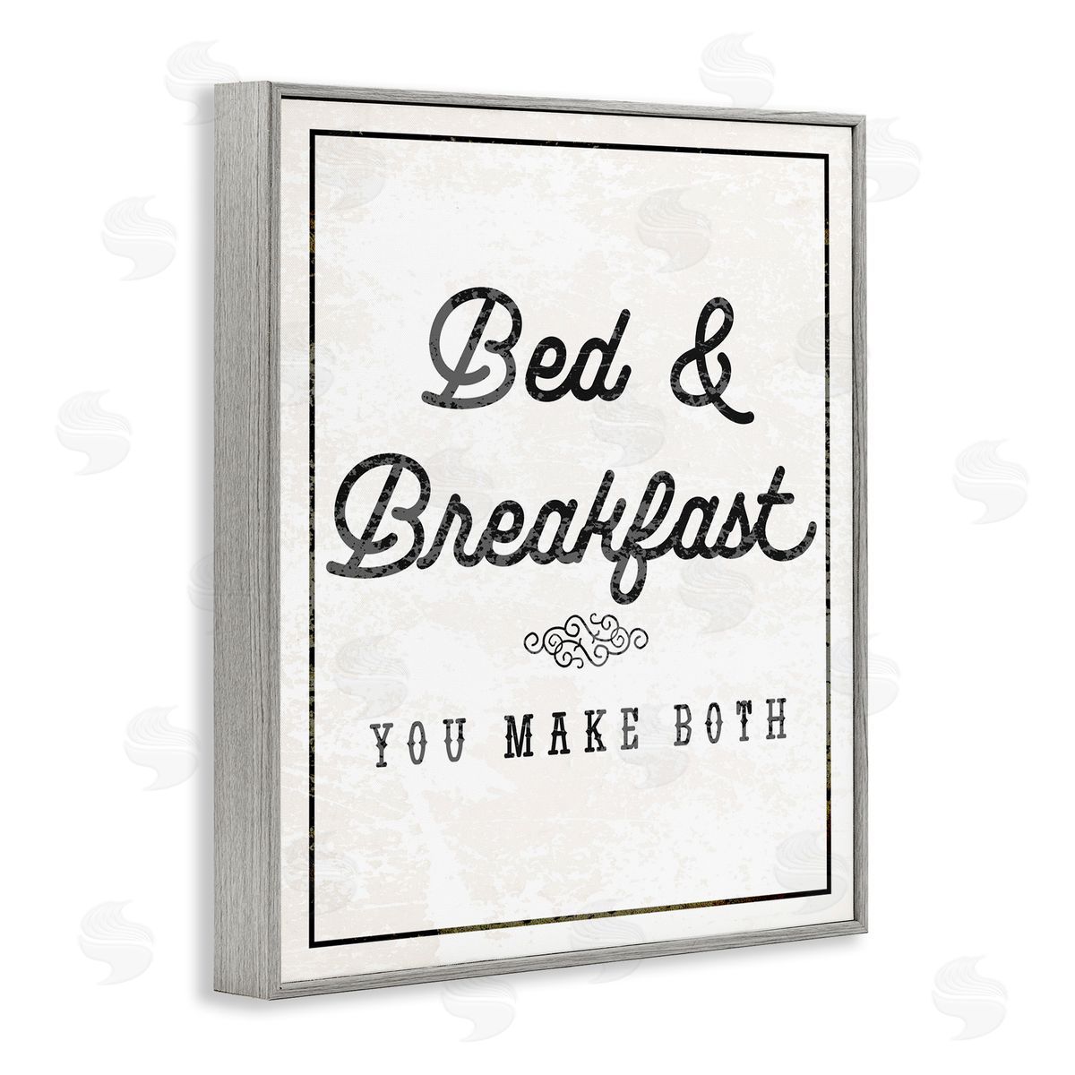 Stupell Studio Bed & Breakfast Humor Gray Framed Giclee Wall Art Print