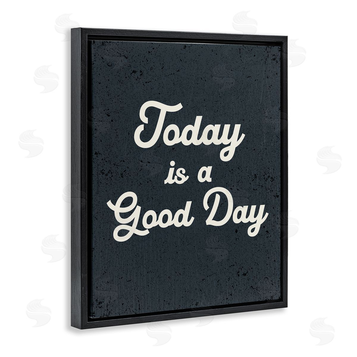 Stupell Studio Today Is Good Day Vintage Black Floating Frame Canvas Wall Art Print